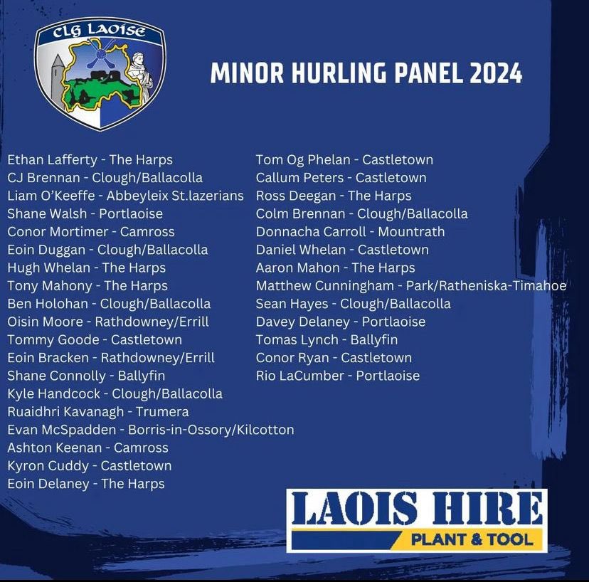 16 Mountrath CS students on the Laois Minor hurling panel for 2024 🔵⚪️ A proud day for our school and most especially to the captain 5th year student Ruaidhri Kavanagh👏🏼 The very best of luck for the year ahead lads ⭐️