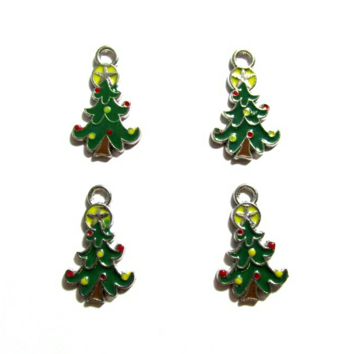 Green Christmas Tree with Yellow Star Charms ~ Christmas Charms ~ Holiday Charms | Jewelry Charms | Bracelet Charms | Necklace Charms tuppu.net/5290bbbb #Warehouse1711 #explorepage #glitter #aromatheraphy #candleoils #dtftransfers #EpoxyCharms