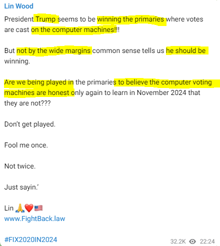 janeway888's tweet image. Despite the fine trouncing, did Haley actually even get the number of votes the machines are reporting?

I've got a lot of doubt on that, &amp;amp; figure these primaries could  be an op to make it seem like everything's a-okay w/the voting system.

I call BS on that.

#fix2020