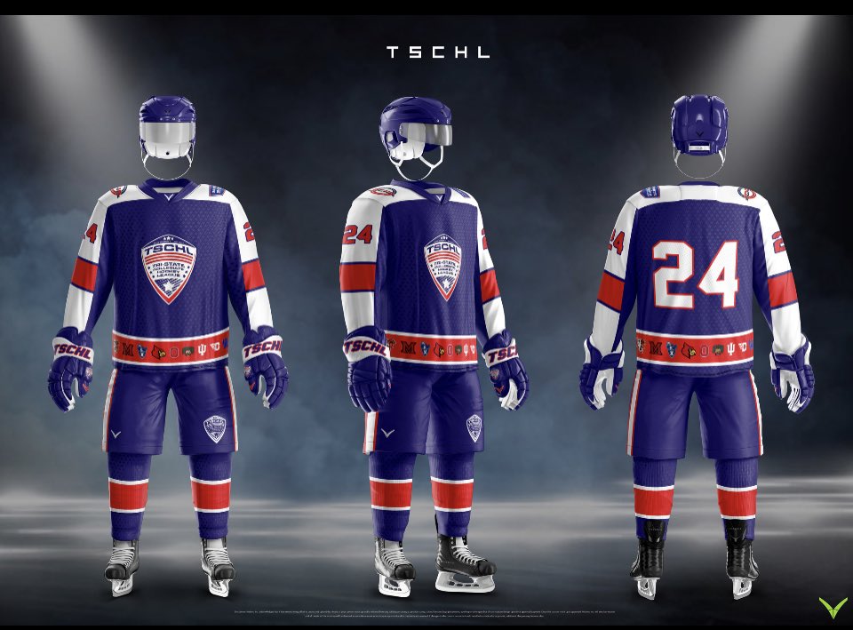 The TSCHL All Star weekend is set for 3/8 and 3/9 in Columbus Ohio.  Here’s a sneak peak at what the players will be wearing (less the pant covers).