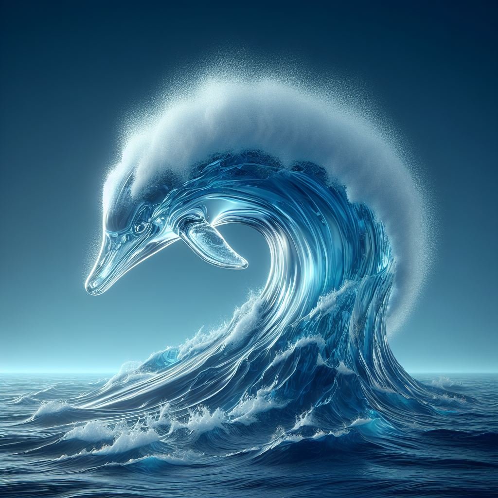 #promptshare Dalle3/ Bing 🗒️PROMPT: A tsunami WAVE with the graceful head of a transparent liquid [Subject], emerging out of the blue ocean, 3D render, highly detailed, natural lighting. خلونا نشوفو ابداعاتكم 🔥