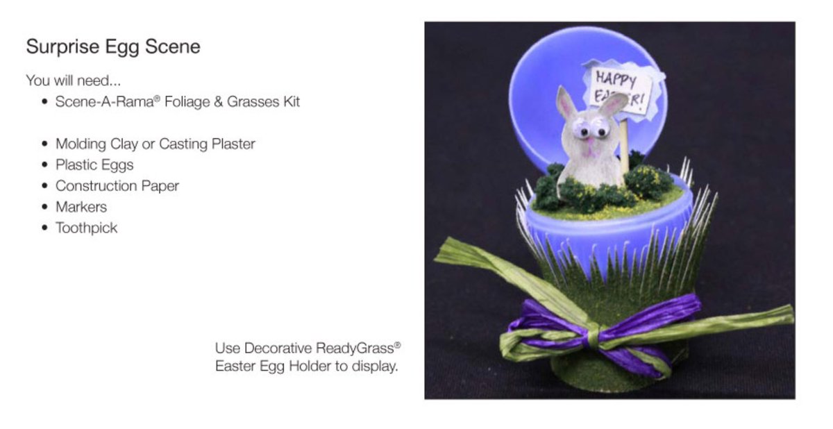 SceneARama's tweet photo. Celebrate Easter early by making an egg scene craft. All you’ll need is our Foliage and Grasses Kit, Casting Plaster, plastic eggs and a few other household materials.

Visit our website for free instructions and more fun Easter crafts.

#artsandcrafts #kidcrafts #eastercrafts https://t.co/FU79nVf97o