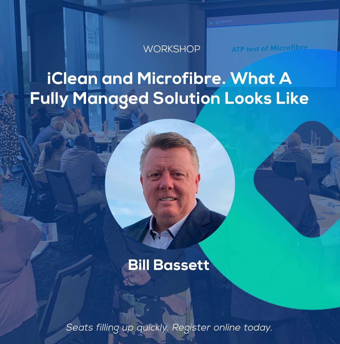 iCleanConf's tweet photo. ⚡️ Join Bill Bassett's Workshop at iClean 2024!
 Practice meets innovation in this insightful presentation by Bill Bassett on "iClean and Microfibre: What A Fully Managed Solution Looks Like".
👉 https://t.co/0170PFW5vg
#iClean2024 #MicrofibreCleaning #HealthcareHygiene https://t.co/2bgwh7VZze