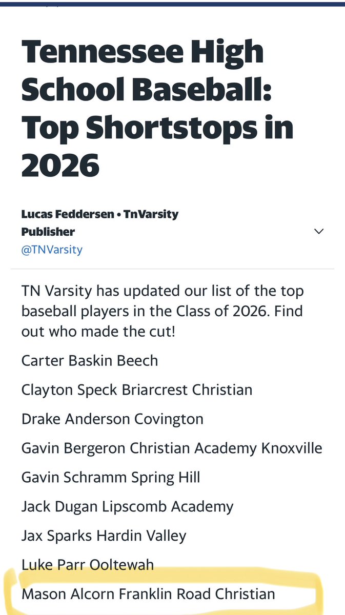 Mason Alcorn (@masonalcorn7) on Twitter photo thank you <a href="/TnVarsity/">TNVarsity</a> now let’s get ready for year✌️ thank you <a href="/TnVarsity/">TNVarsity</a> now let’s get ready for year✌️
