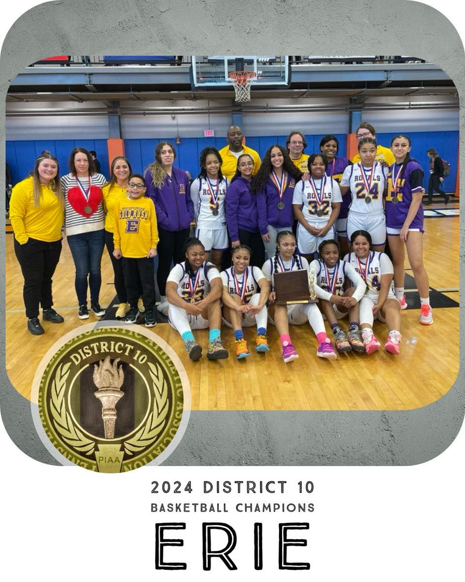 Congrats to Erie - 2024 District 10 6A Girls Basketball Champions!

This is the 4th overall D10 title for Erie! 

Good luck vs Allderdice in tonight’s Subregional in Erie! 

🏀 🏆🥇🔟