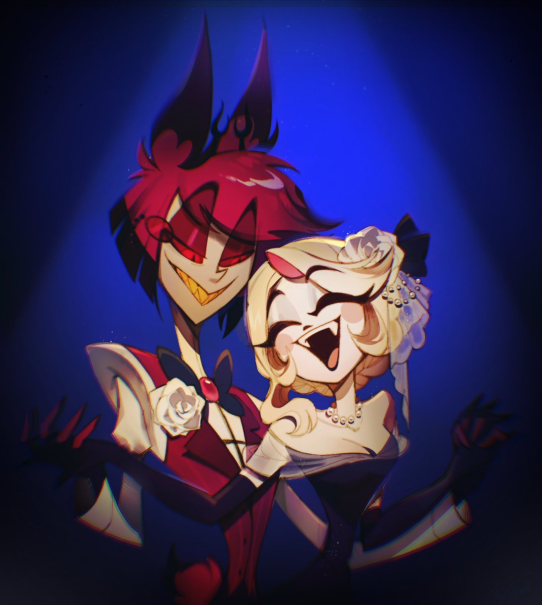 FleshBD99's tweet photo. 💙Dance🎼👏🏻👏🏻👏🏻#HazbinHotel #HazbinHotelFanart
#charlastor #chalastor   #radiobelle #alastorxcharli #アラチャ https://t.co/CddPncvxmc