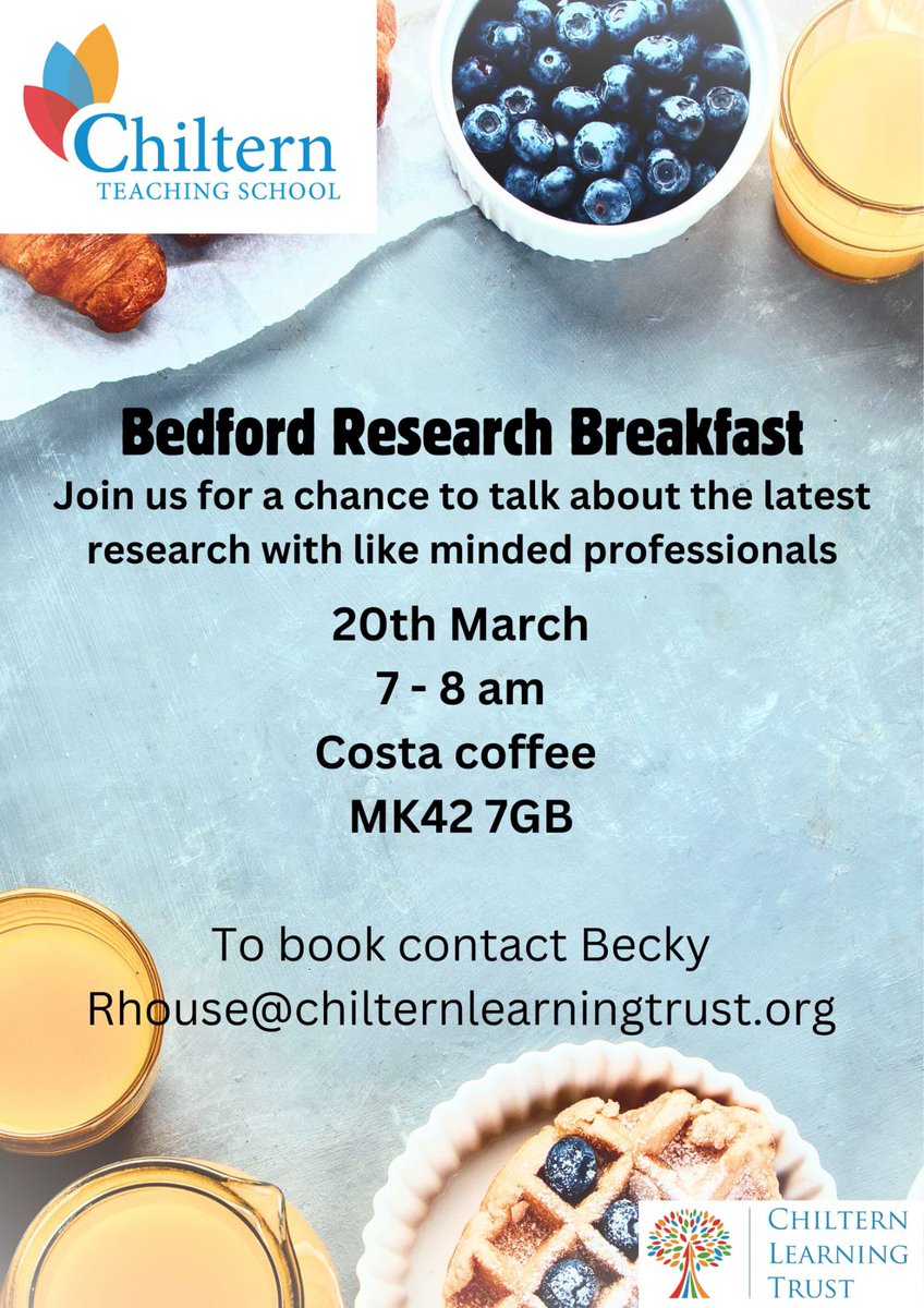 A super opportunity to grab some breakfast, have a fascinating discussion on educational research & talk all things teaching! @MrsB_House @martin_nmartin @unleashing_me @ShazamMahmood @ChrisMoBedford @teacherhead @davidbailey65 @MrsB_FCCT @c_deller @cazfinney @wixamsacademy