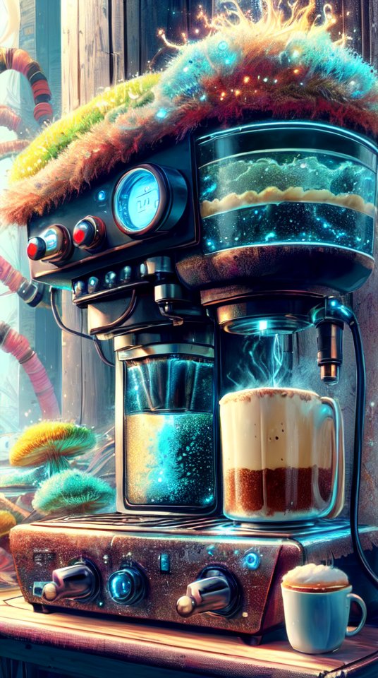 BadToxicAI's tweet photo. #MyceliumTech #scifi #Psychedelic #Mycelia #spongy #coffee #machine #coffeeMachine #LoRA #LoRAMyceliumTech #Auto1111 #StableDiffusion #safetensors #AIArt #AIFilter #AI #Kunst #art #meinaunreal v41 DPM++ 3M SDE Karras https://t.co/4u4u3oDhdw