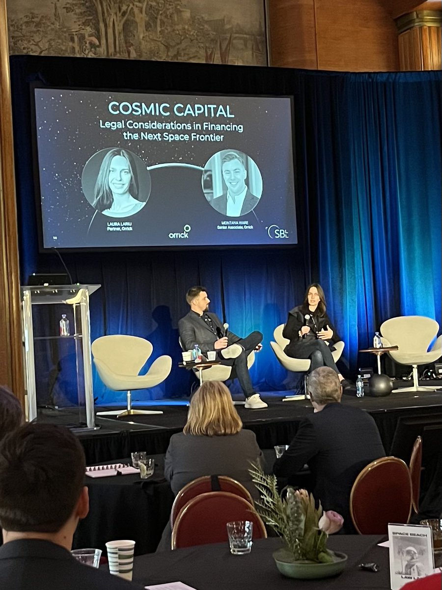 Next up, “Cosmic Capital: Legal Considerations in Financing the Next Space Frontier” with panelists Laura Lariu and Montana Ware #spacelaw #FutureLawyer #LegalInnovation #aerospace #legalinspace #spaceevent #legalops #SBLL2024 #spacebeachlawlab