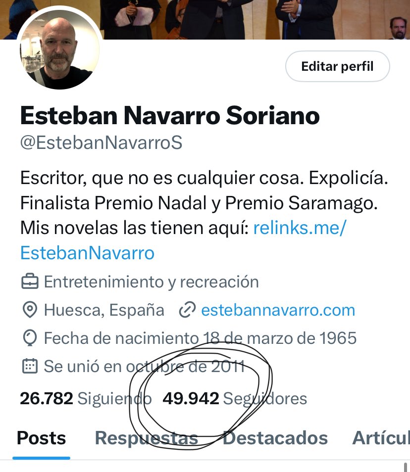 EstebanNavarroS's tweet photo. Es que soy de Aragón y alguien me ha dicho: a que no llegas a 50.000 seguidores hoy. https://t.co/mQXJWp6T17