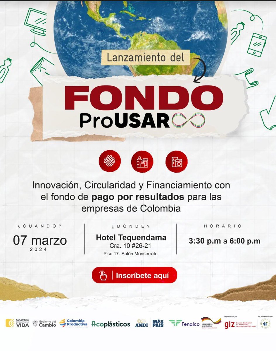 katherinetv12's tweet photo. Invitados a participar de este gran lanzamiento del primer fondo de pago por resultados para economía circular en Colombia. Liderado por el gobierno Alemán y ejecutado entre otros actores por @FenalcoNacional  link de inscripción: https://t.co/dR3NPKf3wj

#productividad https://t.co/CXGAy8UIiV