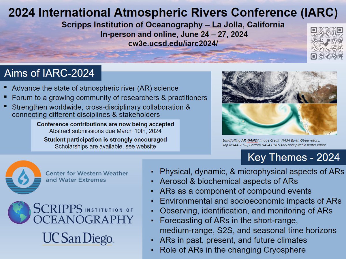 #IARC2024 abstract deadline extended to 10 March! We look forward to seeing your work at the conference in June! Submission link here: cw3e.ucsd.edu/iarc2024/