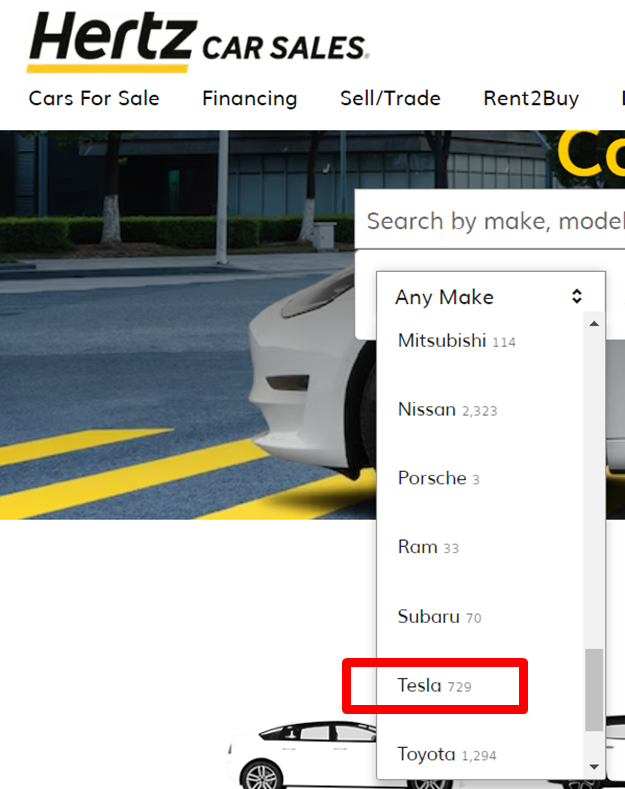 Adam_and_EVs's tweet photo. Interesting that #Hertz continues to sell down its #Tesla cars (729) but no #Polestars (0)! https://t.co/395YJVJxL1