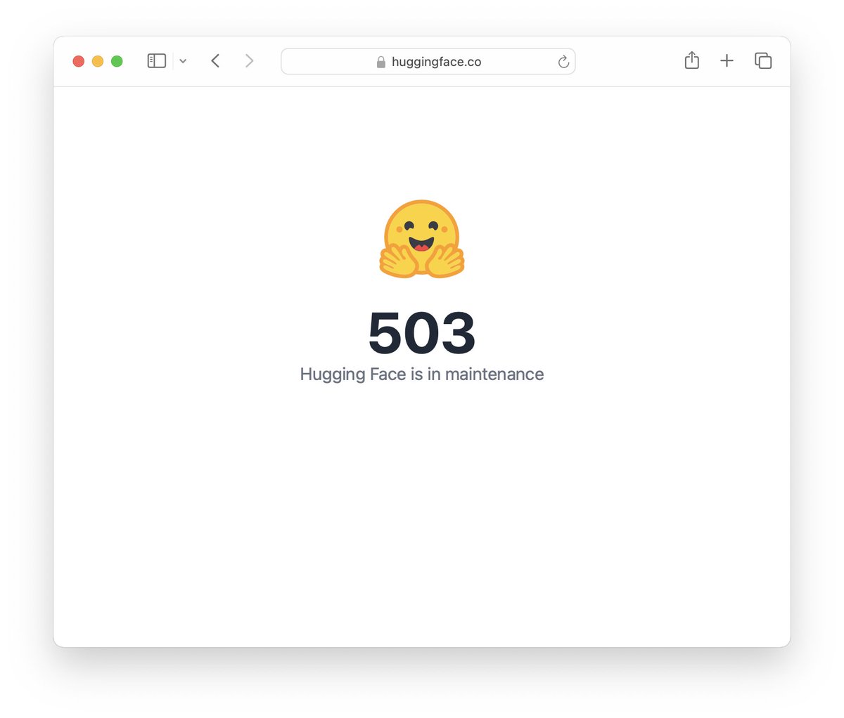 Oh no #HuggingFace is down
