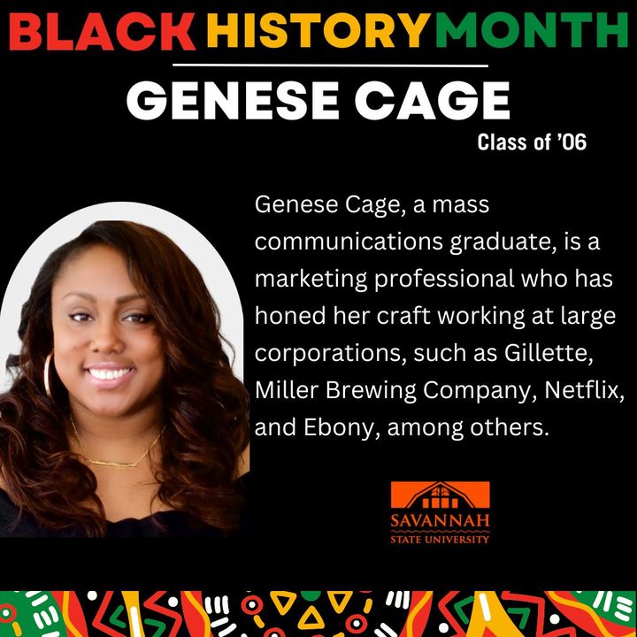 Meet Genese Cage, Class of '06. As we celebrate Black History Month, we are proud to recognize the great achievements of SSU alumni across the world. #youcangetanywherefromhere #hbcuproud #BlackHistoryMonth