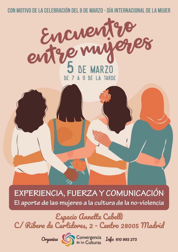 #5marzo Evento para reconocer la experiencia de mujeres distintas en el ámbito de la acción social, contagiarnos de la fuerza y seguir avanzando e inspirarnos con ideas diversas de expresión y comunicación.
📌 Espacio Annette Cabelli de la calle Ribera de Curtidores, 2.
Abierto