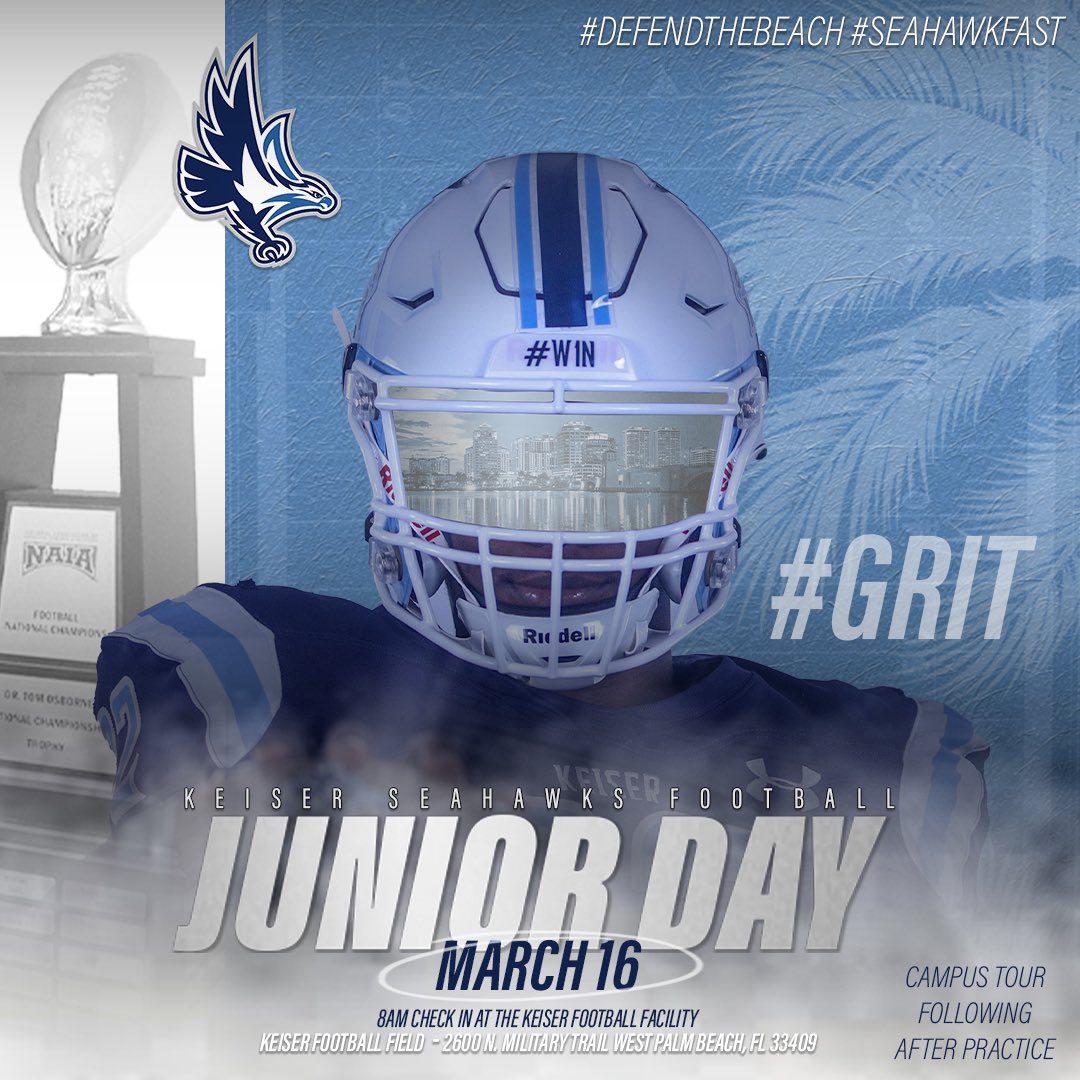 📢 Class of 2025 you are up. Great opportunity to see your defending National Champions, @CoachMylesRuss & staff. There is no better time to see what #GRIT is all about❗️ #SeahawkFast 🦅💨