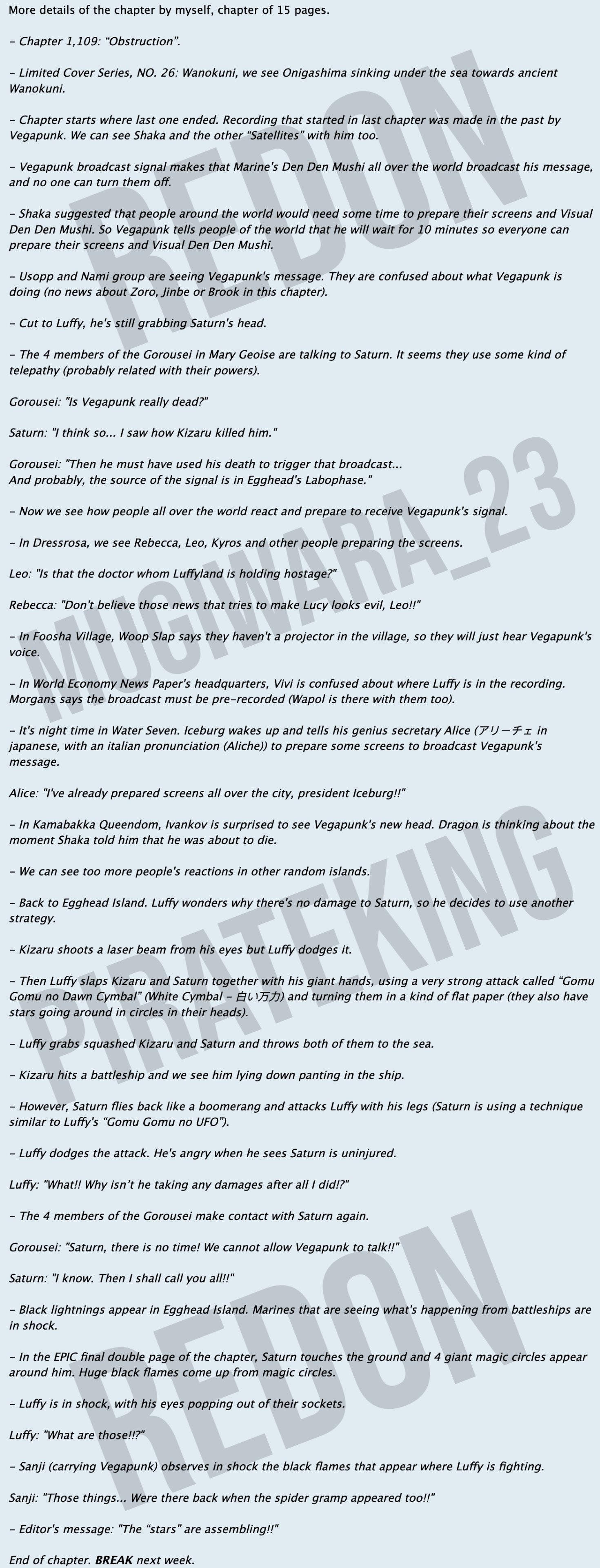 Ringkasan One Piece Chapter 1109: Luffy Remukkan Tubuh Kizaru dan Saturn, Vegapunk Dinyatakan Mati