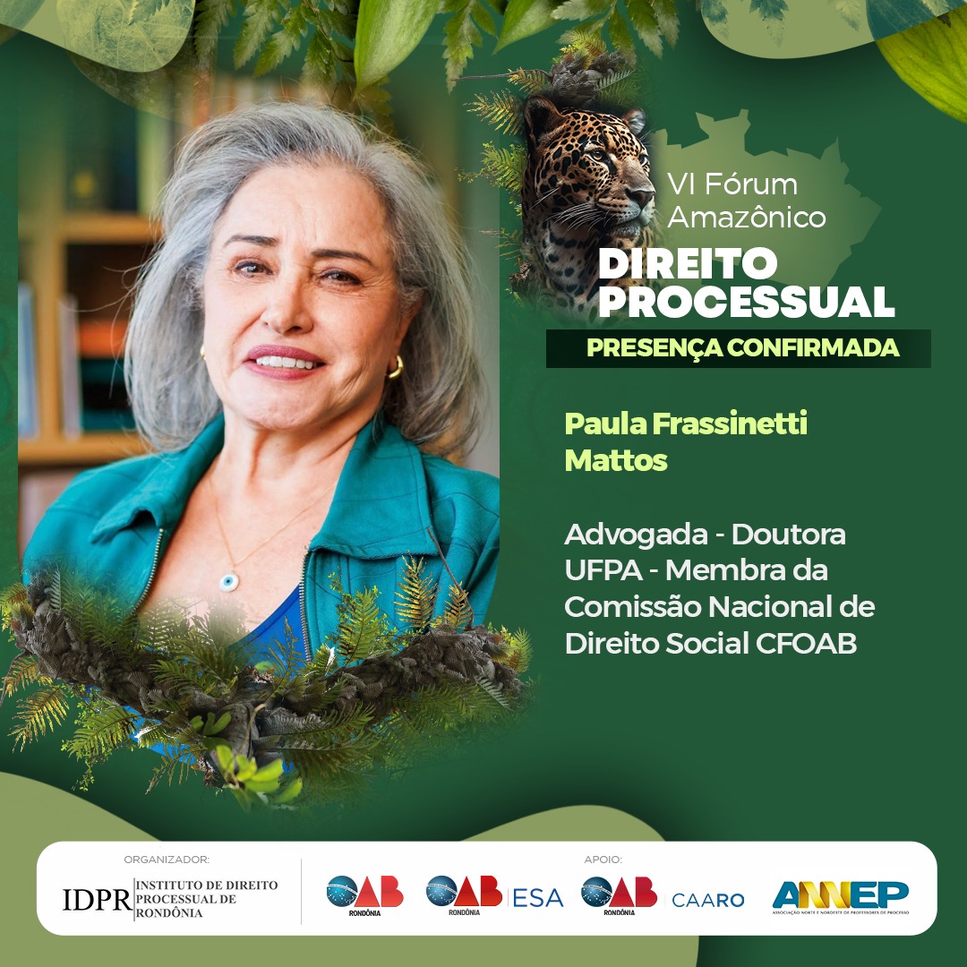 idprprocesso's tweet image. 👉 Começamos as confirmações dos palestrantes e debatedores do VI FÓRUM AMAZÔNICO DE DIREITO PROCESSUAL.
 
🚨 CONFIRMADA: Paula Frassinetti Mattos ! 🚨