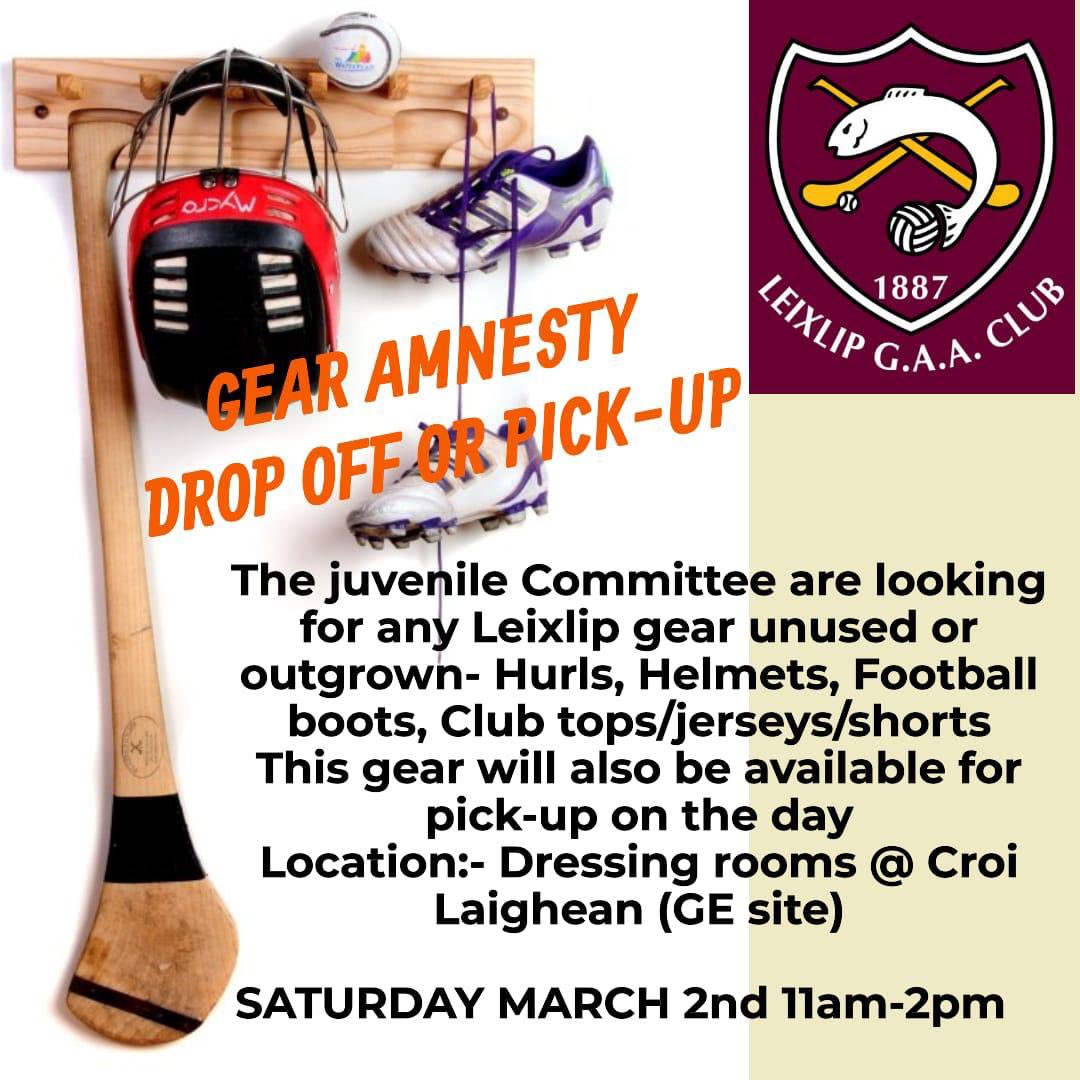 Gear Amnesty Drop off &amp; pick up this Saturday.