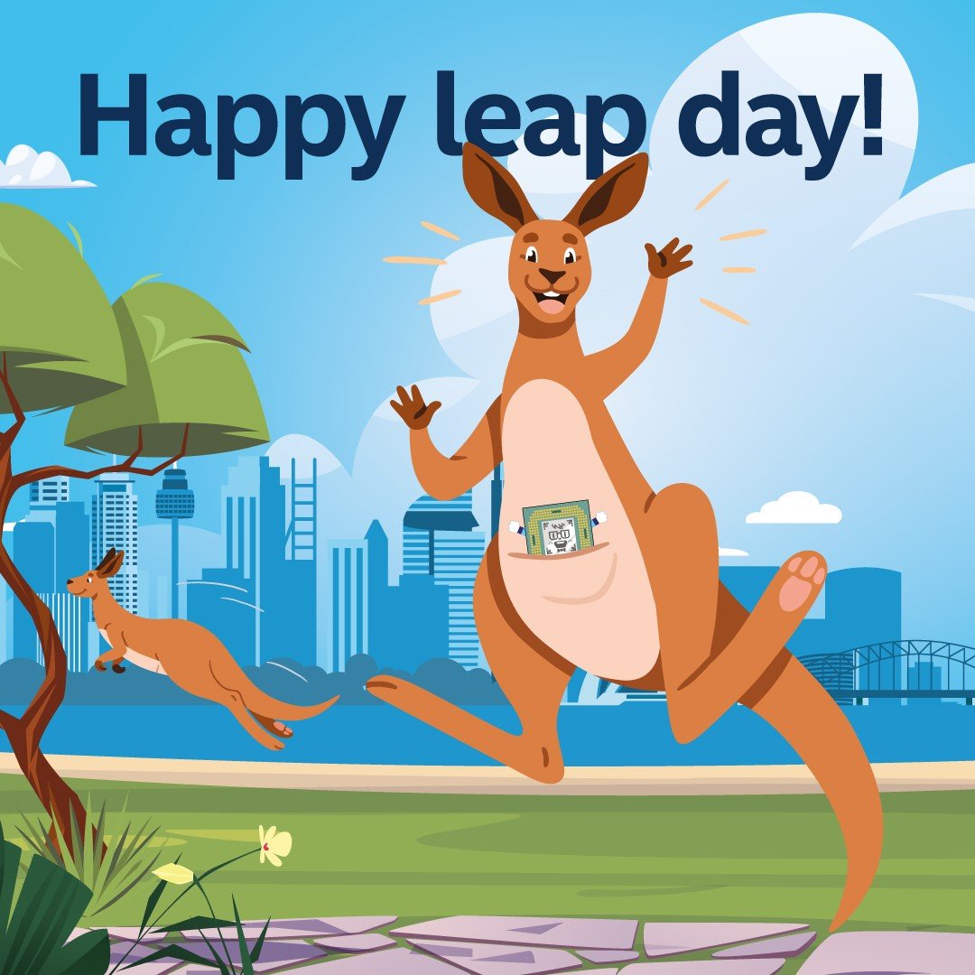 Happy Leap Day from #Intel!!! How will you be spending your extra day?

We’ll be leaping into the future of #AI technology and bouncing through challenges just like a kangaroo!

#IamIntel #LeapDay #LeapInToTheFuture #LeapYear #Chippy #Australia #ChippyDownUnder #Feb29 #Tech