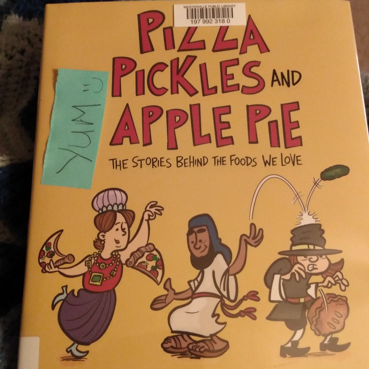 Not sure who added the note to my @westervlibrary delivery today, but @davidrickert7 @astrakidsbook Pizza, Pickles, and Apple Pie was definitely 'Yum'!