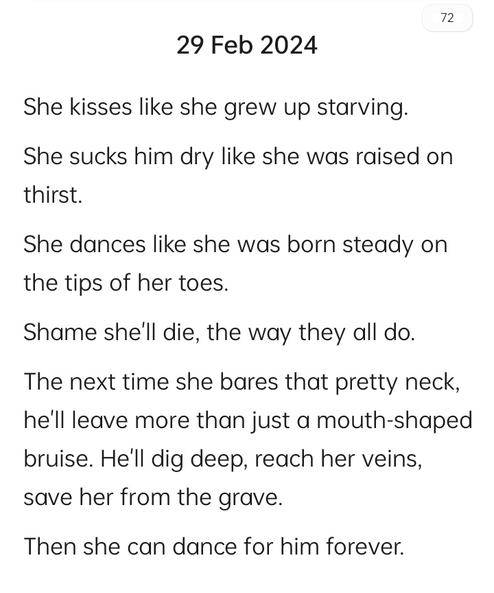 #migwen #ghostfang

// dubcon

Big mean vampire just wants a ballerina to dance for him for all eternity. No big deal.