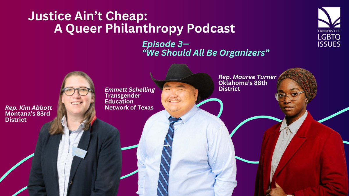 Tune into the latest ep of @LGBTFunders Justice Ain't Cheap podcast - featuring @kim_abbottmt @MaureeTurnerOK & @asian_emmett. Listen on Soundcloud: (bit.ly/jacspep3) & Apple Podcasts (bit.ly/japaep3).