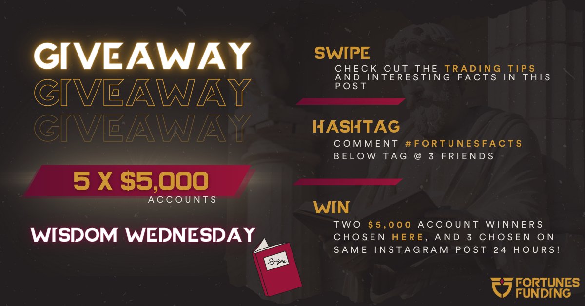 🚀 Wisdom Wednesdays just got exciting! We're giving away 5 x $5,000 trading accounts! 🎉 Want in? Here's how:

1️⃣ Follow us 
2️⃣ Retweet &amp; like this tweet 
3️⃣ Use #FortunesFacts in a comment 
4️⃣ Tag 3 trading buddies

Check our latest post for epic trading tips &amp; fascinating