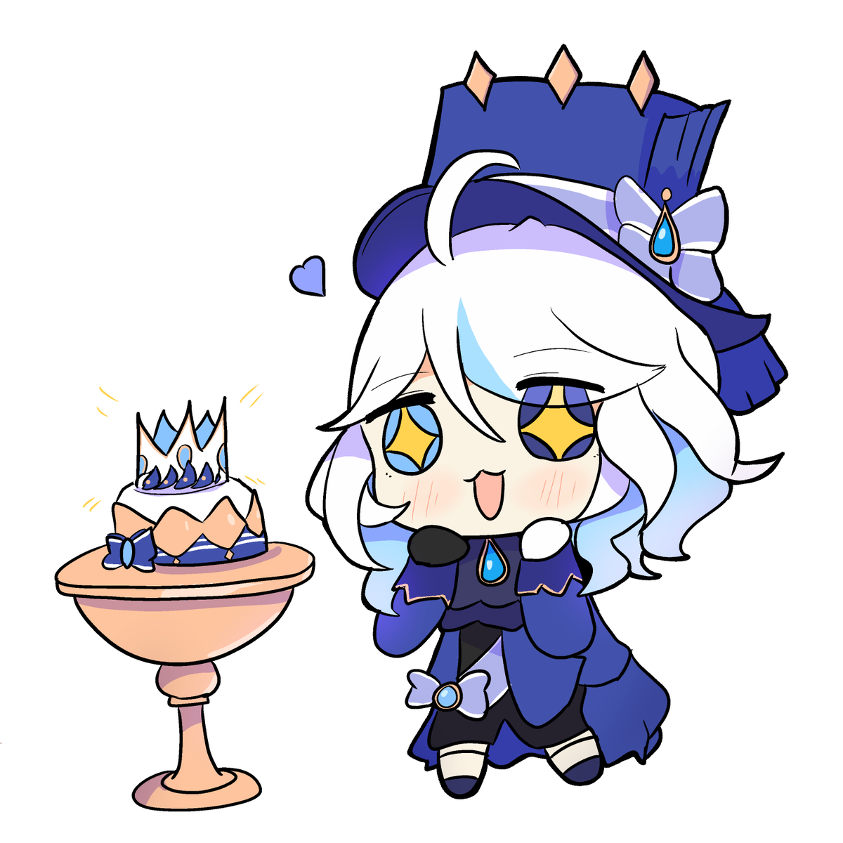 フリーナ(原神) 「i give her a cake 」|Nepneppingのイラスト