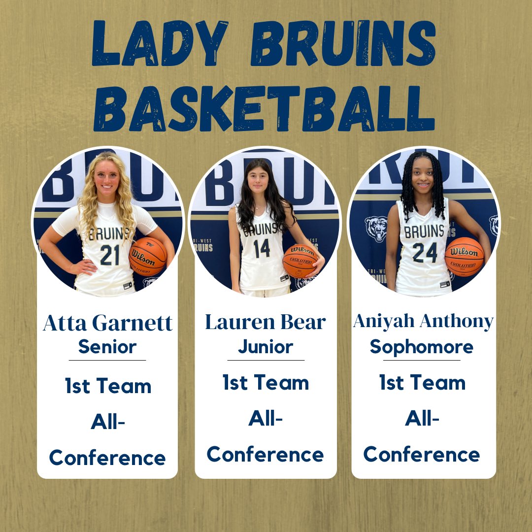 Congrats to <a href="/AttaGarnett/">Atta Garnett</a> <a href="/LaurenBear24/">Lauren Bear</a> and <a href="/aniyahant_/">Aniyah Anthony</a> for making 1st Team All Conference!!