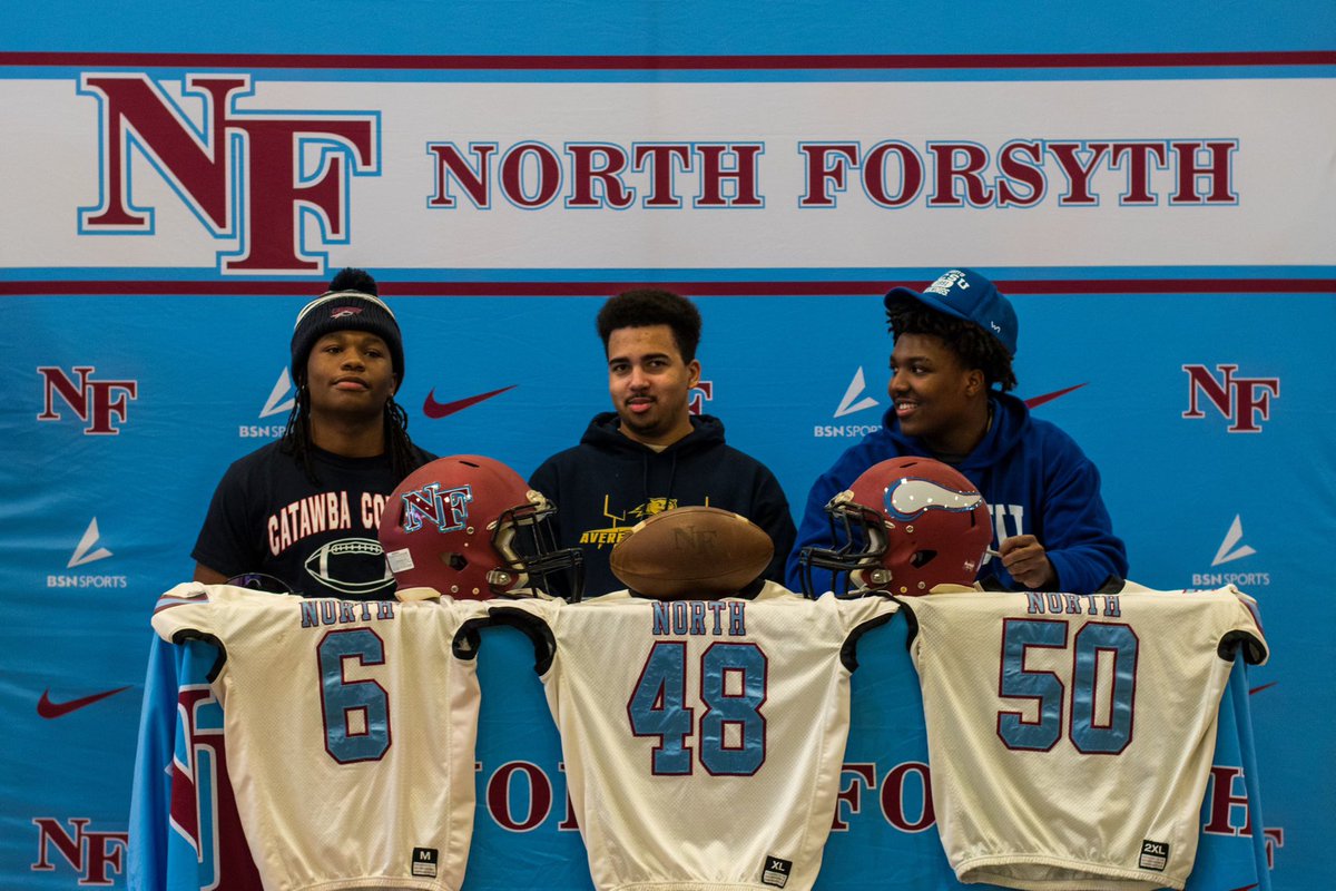 Northforsythfo1's tweet photo. Congratulations Guys!!!! 
@JaziahPinckney @Chayse_morgan @LewisGre3n 
@CatawbaFootball @AverettFootball @ECSUVikingFBall https://t.co/iSfOsg7t9c