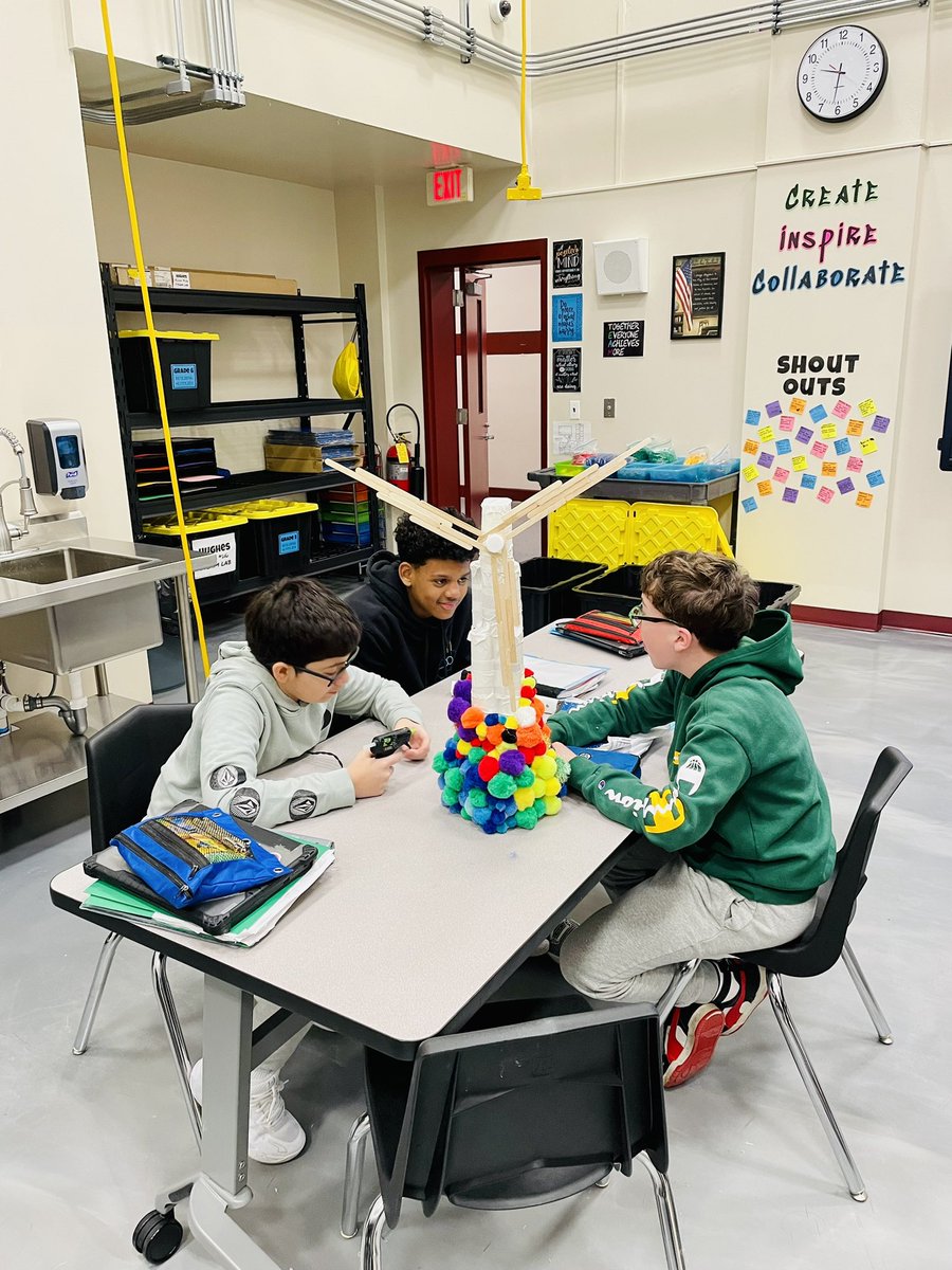 MsHughesRP's tweet photo. STEAM Grade 7 - Windmill Design

The students have been hard at work constructing their windmills over the past several weeks. Their main focus has been building a wheel and axle that allows the blades of their windmill to move freely. (Easier said than done!) https://t.co/h5ceGKcznB
