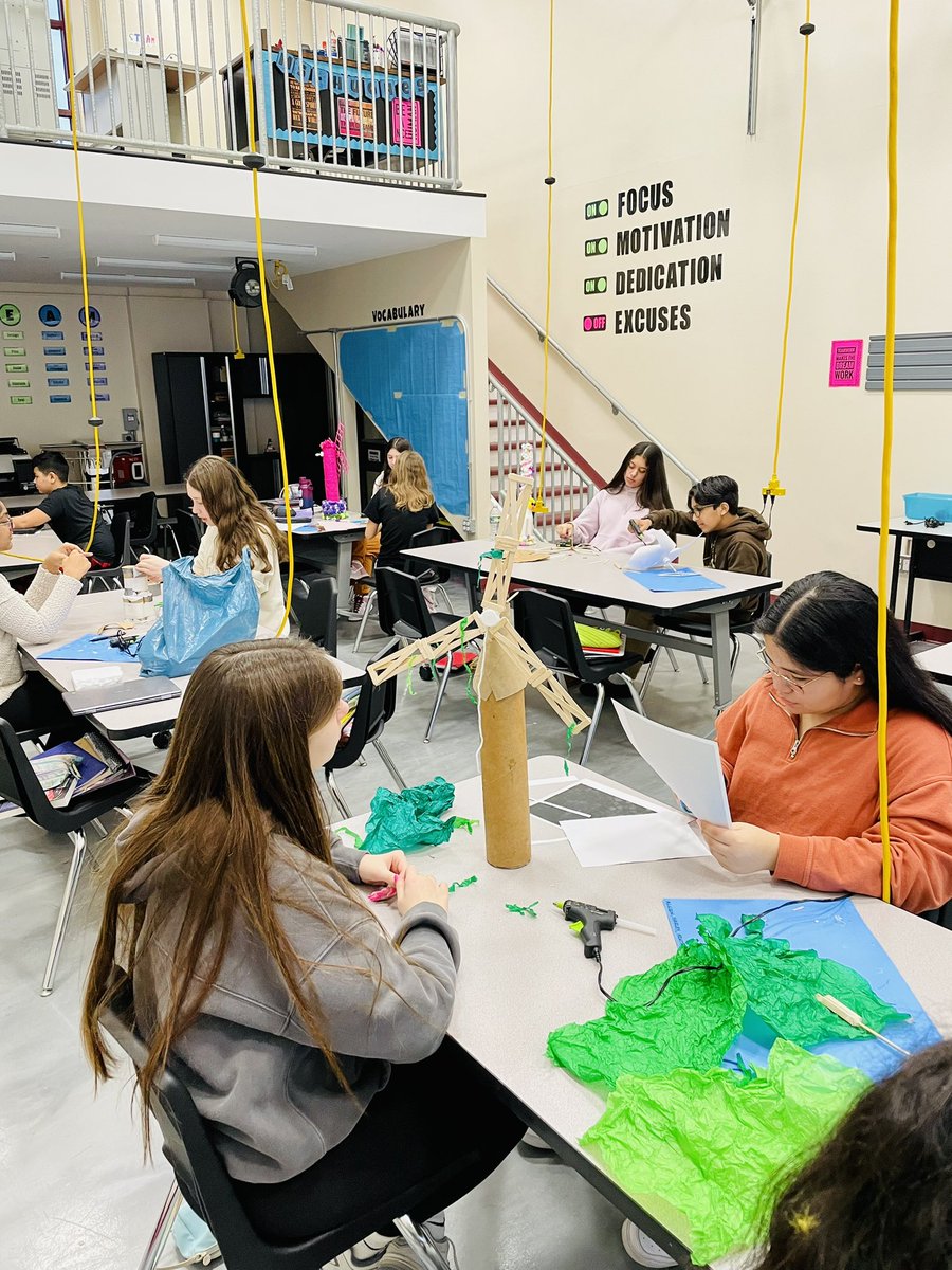 MsHughesRP's tweet photo. STEAM Grade 7 - Windmill Design

The students have been hard at work constructing their windmills over the past several weeks. Their main focus has been building a wheel and axle that allows the blades of their windmill to move freely. (Easier said than done!) https://t.co/h5ceGKcznB