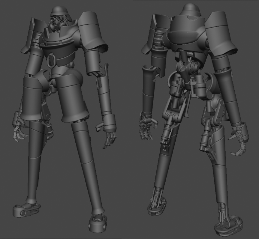 Finally made some room for the latest #conjureSDF update which brought nesting, allowing for much more complex models ('Cut the cutter') - Of course went for a bot, this one being very much inspired by Jin-Roh.  #b3d (hope the preview quality is fixed now)
