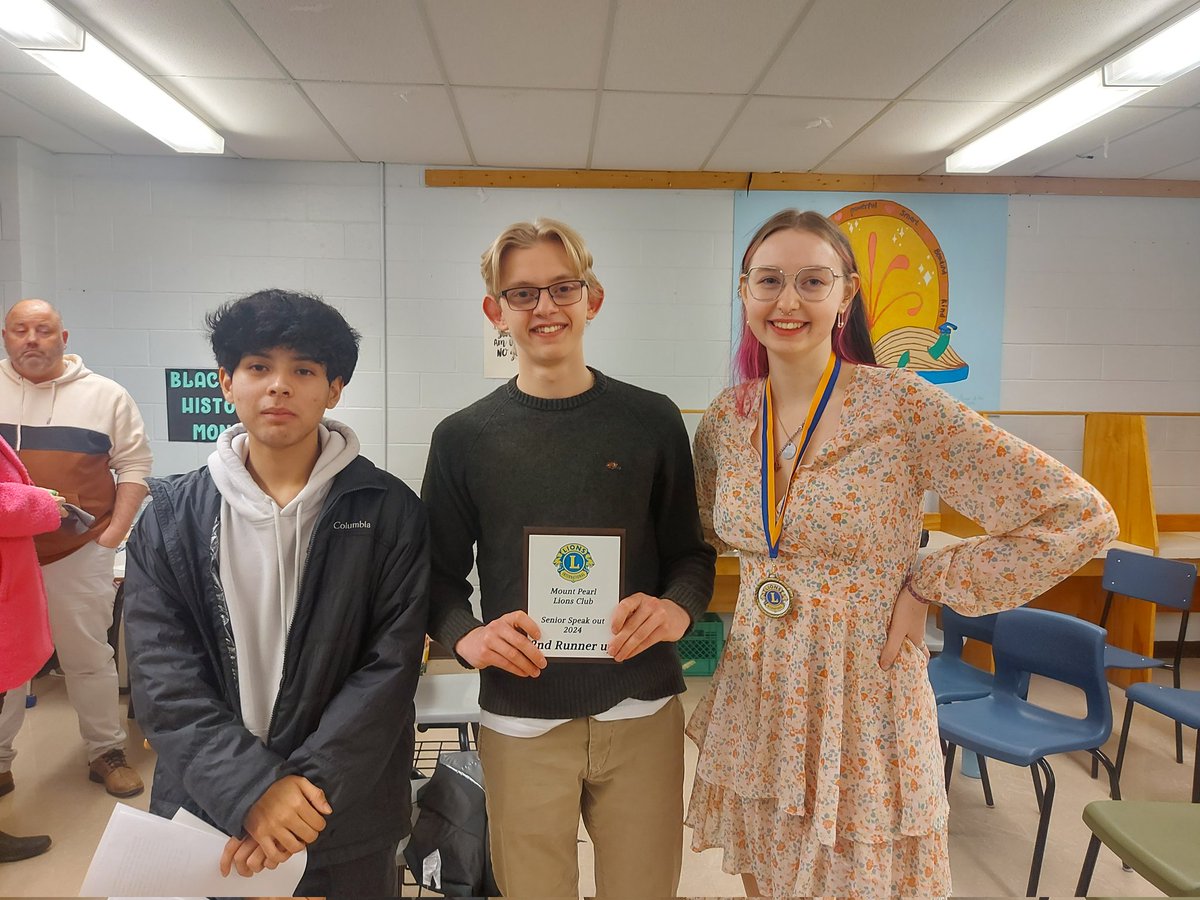 ODHigh's tweet photo. Thank you to MP Lions Club for hosting the Lions Speak Off last night at O'D. It was a fantastic night of competition, &amp; we are so proud of Eamon, Emma, &amp; Ivan for delivering fantastic speeches! Eamon won 2nd runner up, too! #GoEamon #PatriotsDeliver @NLSchoolsCA  @Mount_Pearl https://t.co/BOcVqmNVn4