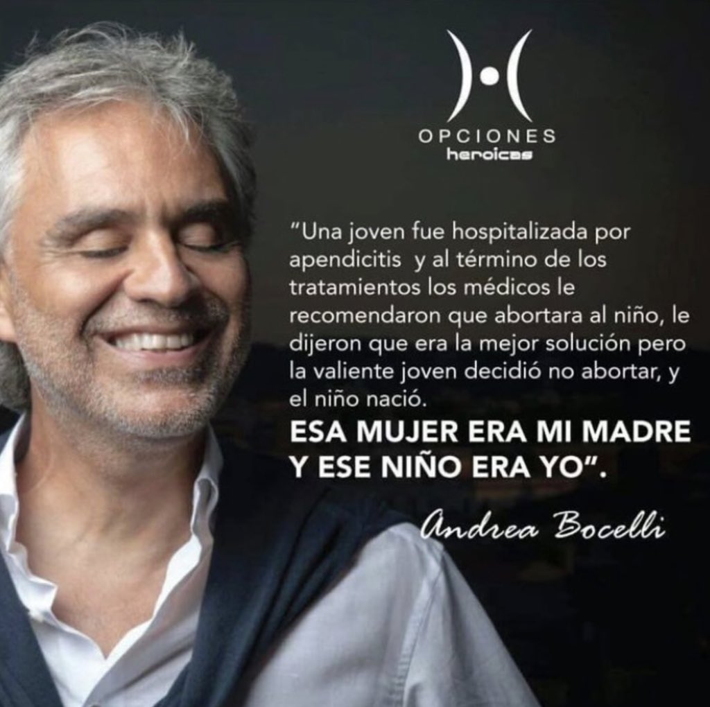 #OpcionesHeroicas #AndreaBocelli  <a href="/AndreaBocelli/">Andrea Bocelli</a>