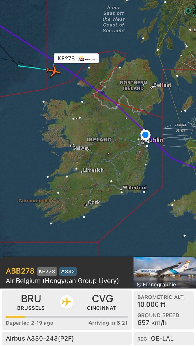 🚨Possible Emergency

#ABB278 / #KF378 has done a U-Turn over the Atlantic and is currently cruising at 10,000 feet.

This appears to be a pressurisation issue but that is unconfirmed!

#aviation #AvGeek #Emergency