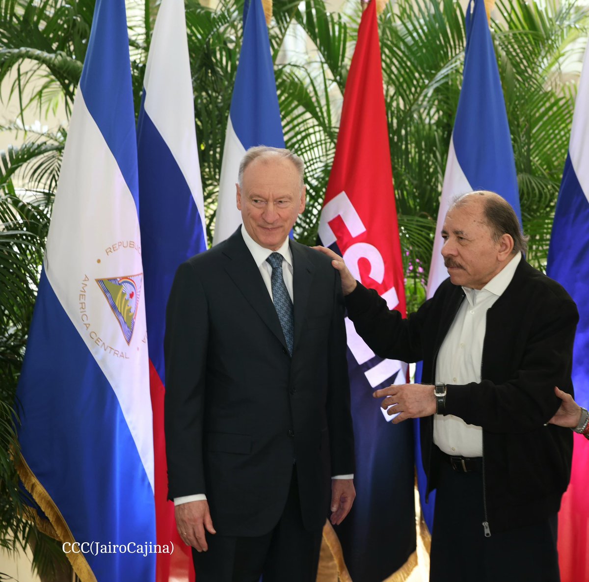🇷🇺🤝🏾🇳🇮  Presidente Daniel Ortega y Vicepresidenta Rosario Murillo se reúnen con el General Nikolai Patrushev, secretario del Consejo de Seguridad de la Federación de #Rusia, fortaleciendo lazos estratégicos.