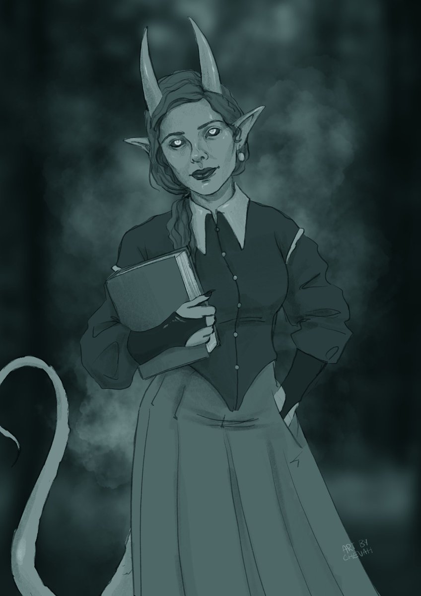 Lorna, divination wizard and history teacher currently on her travels #dndart #dndcharacter