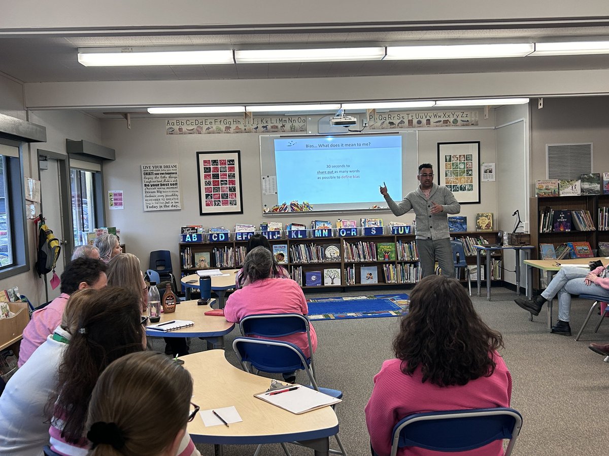 Staff Collaboration this afternoon on understanding “Unconscious Bias to Unleash Potential”. Staff were all together, having great conversations and reflecting as a group. Thank you to <a href="/NVSD44/">School District 44</a> Principal @johal_sanj for leading our dialogue and creating a safe space for all.
