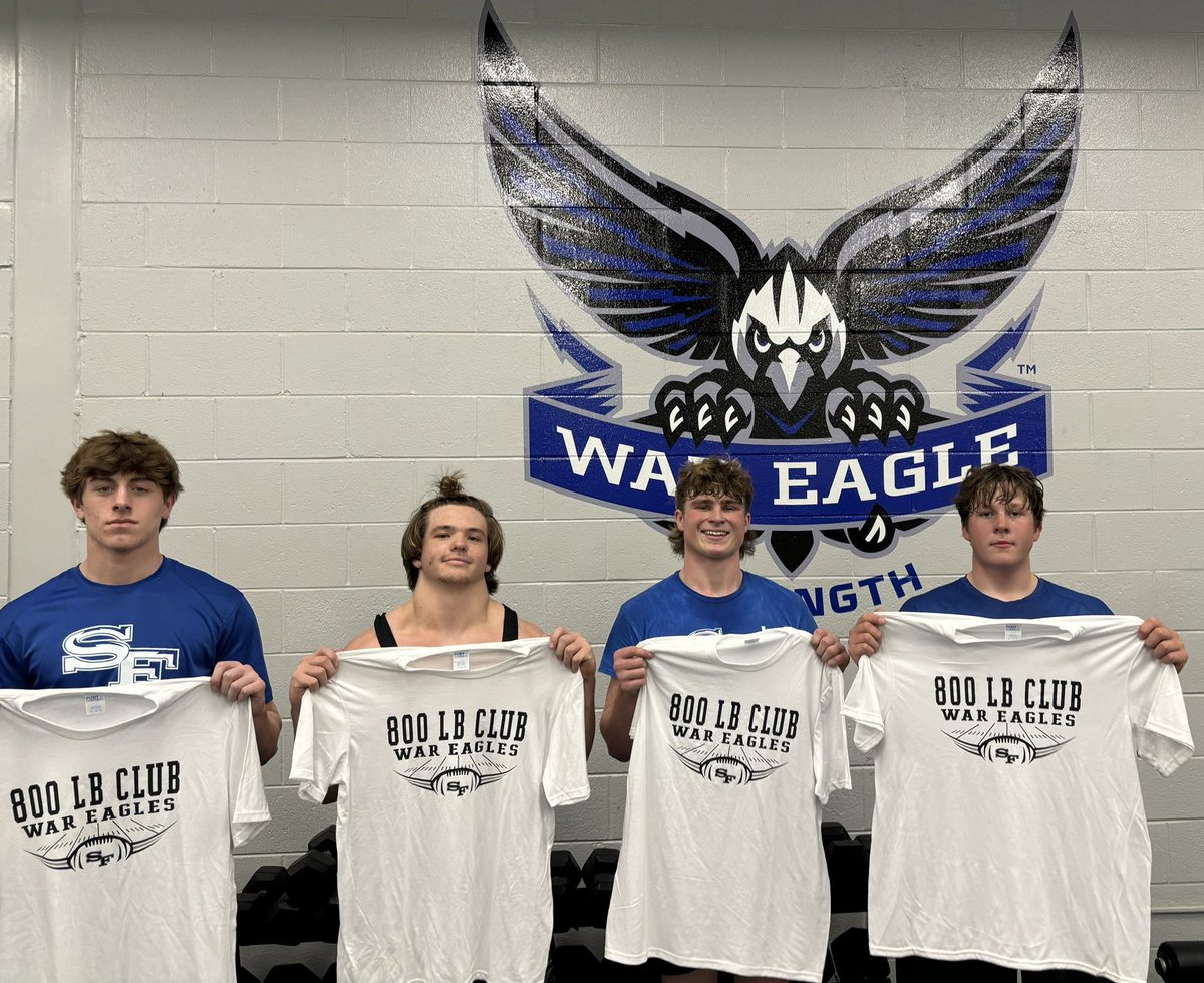 800 LB Club!
Congratulations to Cole Turner, Nicholas Snow, Rhett Belue, and Charlie Roberts for working their way on here!