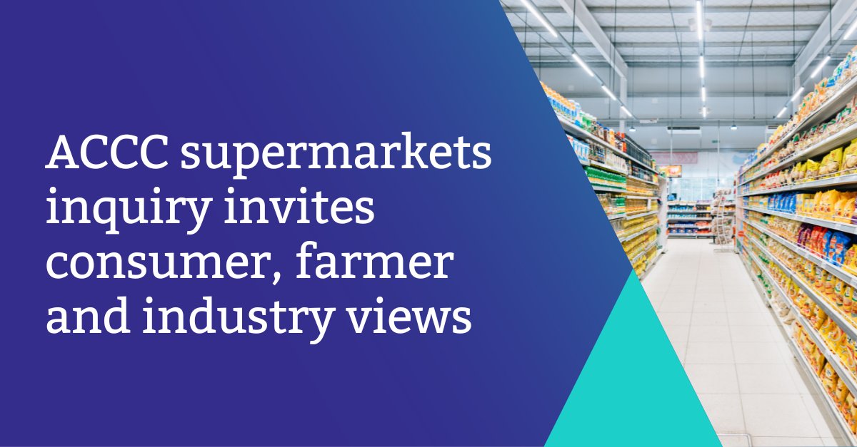We’ve launched a survey for consumers and a submissions portal for industry to inform our supermarkets inquiry, where we are examining the pricing and other practices of the supermarkets and the relationship between wholesale and retail prices. bit.ly/3Tg2b4g