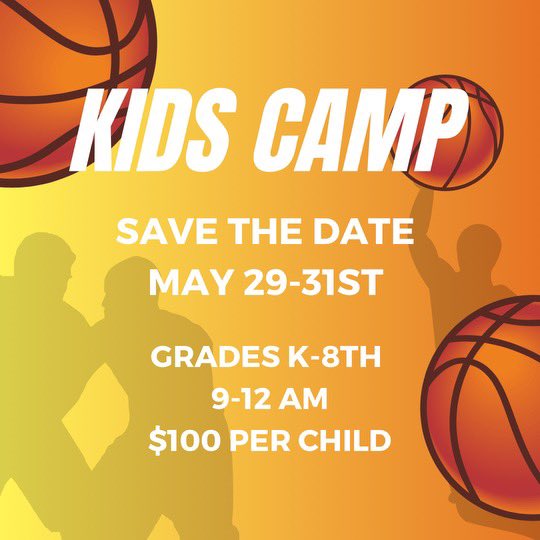 🚨Future Bears🚨 Kid’s Camp this year will be May 29th-May 31st from 9:00-12:00pm. Sign up forms coming soon. Looking forward to seeing you all there again!
