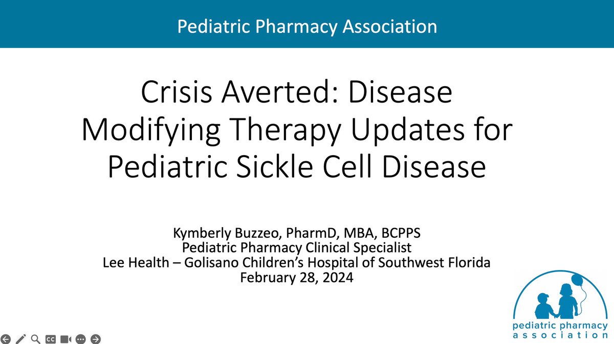 Presented a PPA webinar on disease modifying therapy updates for pediatric sickle cell disease today 💊