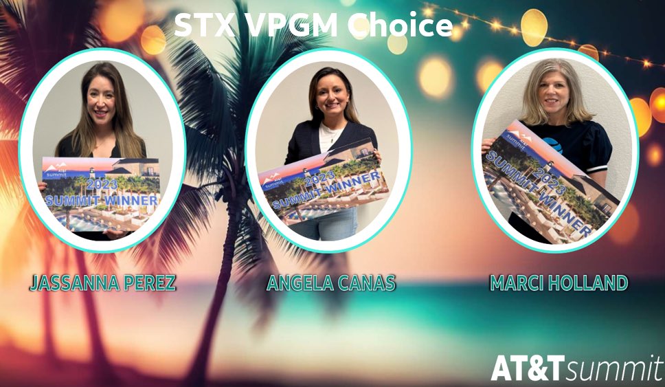 I continued to be blessed and humbled to support the BEST Market & VPGM! This STX gal is going to Summit🎉 along with 2 other fav STX gals as VPGM Choice! Thank you to @LuisSilva_STX for your leadership and support Congrats 🥳 @CanasofSTX @JassannaPerez @STXspeaks #LifeAtATT