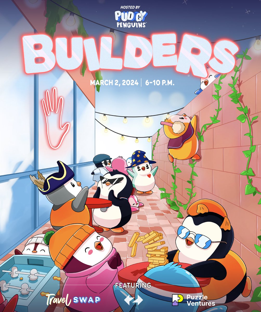 Introducing “BUILDERS”, an official ETH Denver Pudgy Penguins event. 

Join us on Saturday, March 2nd, at 6pm MST for an event consisting of top builders across Web3, fireside chats, and games. 

RSVP Below.
