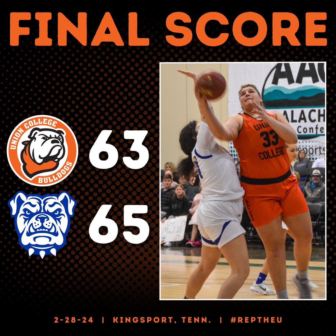 No. 10 seeded #UnionWBB falls to No. 7 Tennessee Wesleyan in the #AACWBB Tournament.

#RepTheU