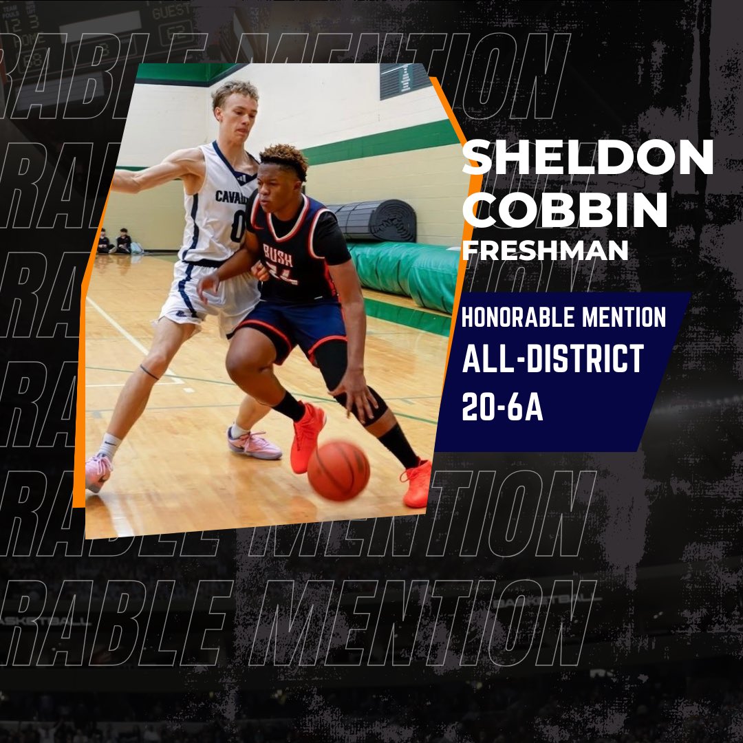 Congratulations to Sheldon Cobbin for being recognized Honorable Mention All-District for 20-6A.