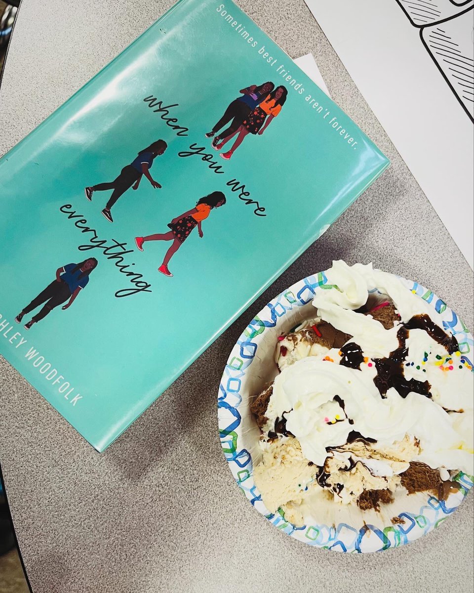 Reading for 6 minutes can reduce stress by 68%. I’d venture to say, giggling with 7th and 8th grade girls at book club is a solid 💯! @mrs_erin_smith @AshWrites @HanoverMiddle @hanovermspto